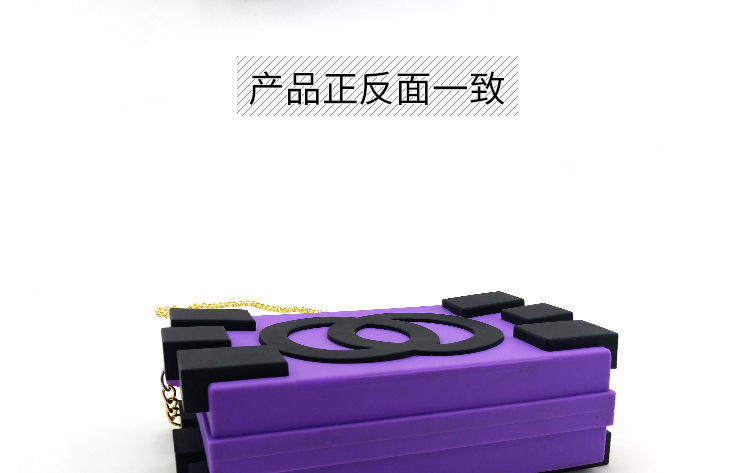 積木背包,矽膠單肩背包,女士手拿包